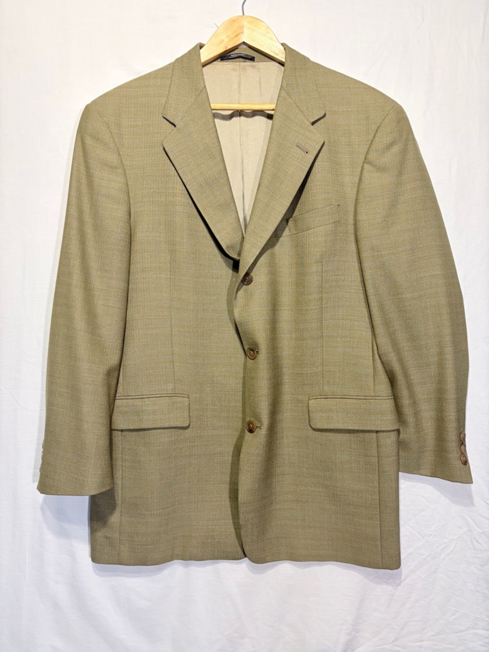 Hart Schaffner Marx 42R Wool Tan Windowpane Blazer